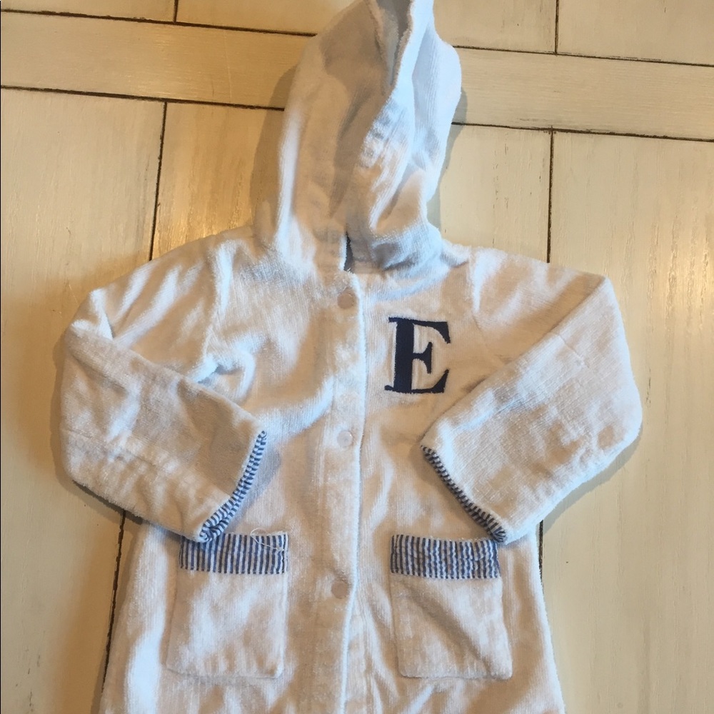 Mud Pie Robe with Embroidered "E"